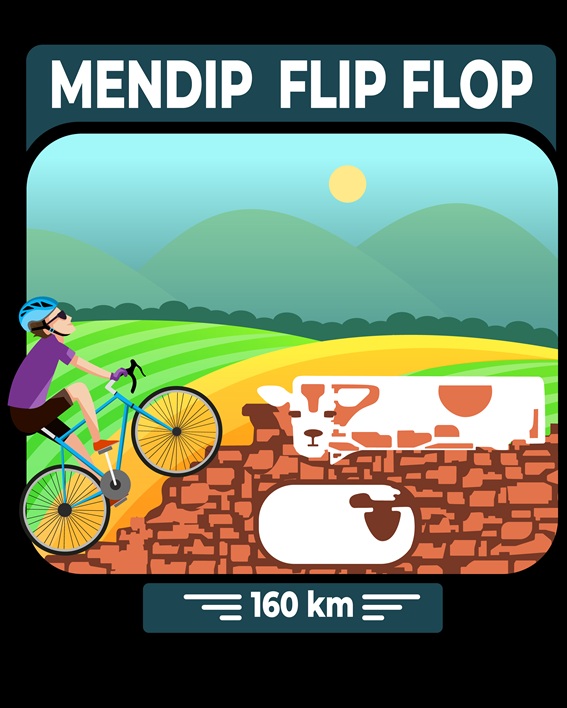 Mendip Flip Flop - Century Ride Logo