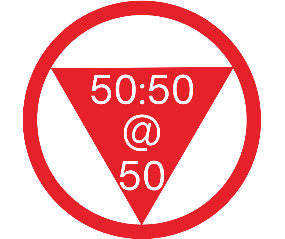 50+50 50:50@50 Logo
